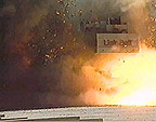 Crane starts arcing to the concrete rebar