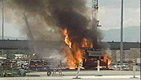 Crane totally destroyed!