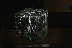 Cube being discharged